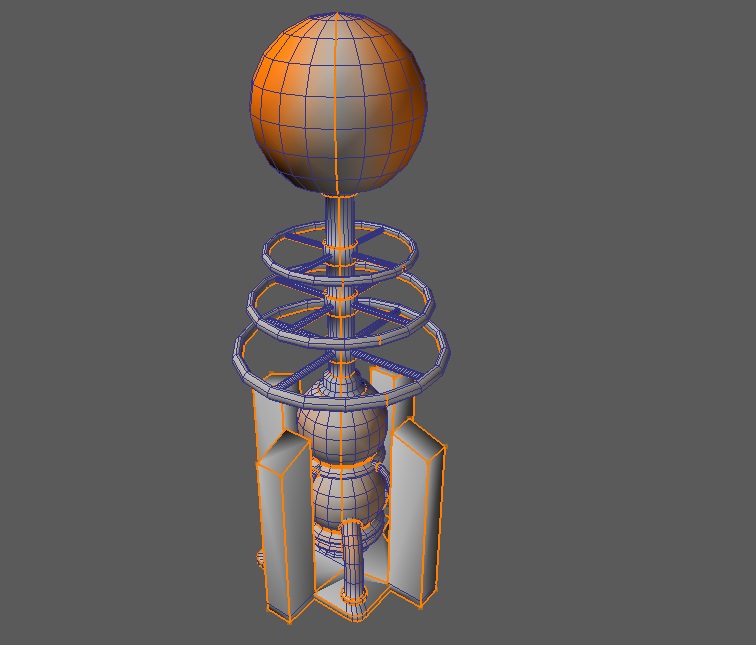 Tesla Coil Tower Low-poly 3D model_4