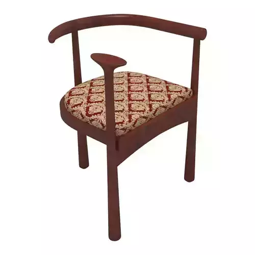Chair wooden with patterned seat