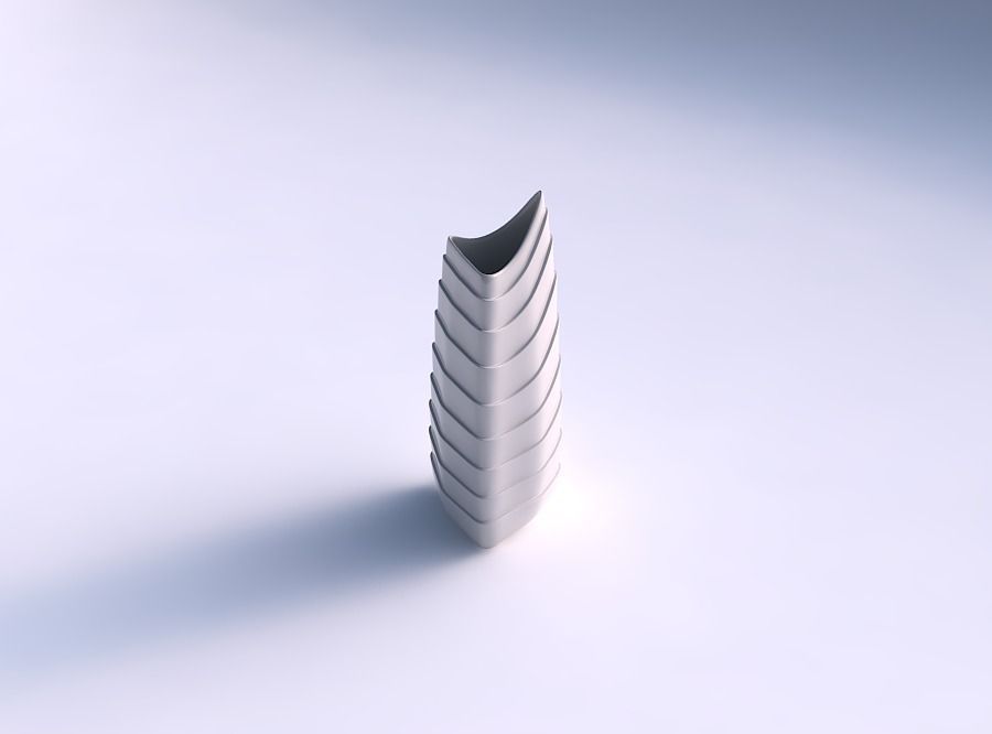 Vase curved tipping triangle 2 with horizontal layers 3D print model_0