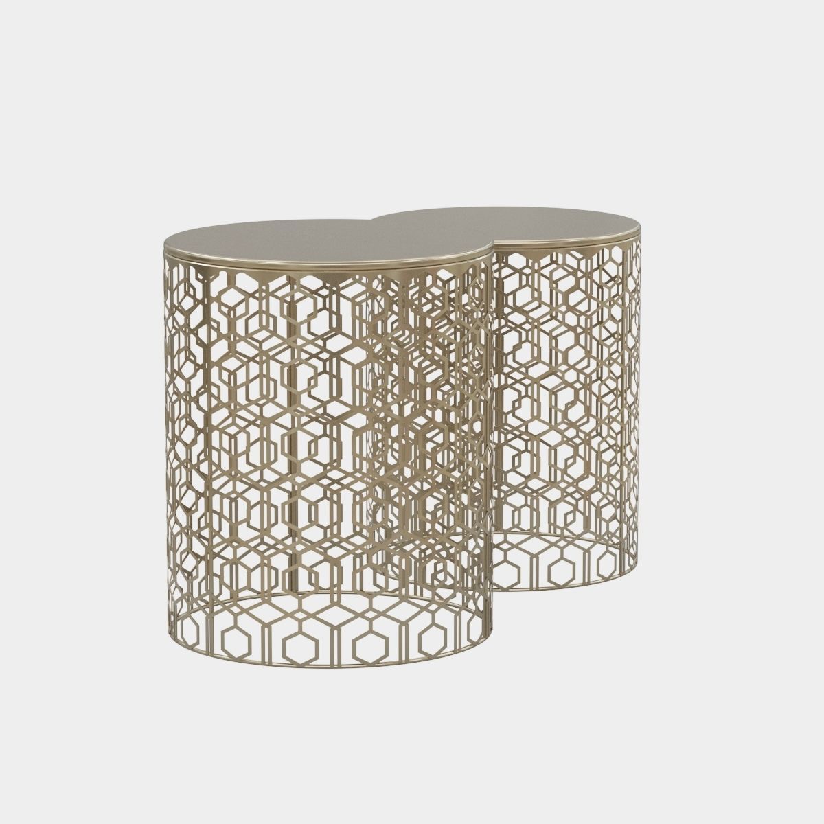 Adeco Decorative Nesting Round Side End Accent Coffee Table 3D model_14