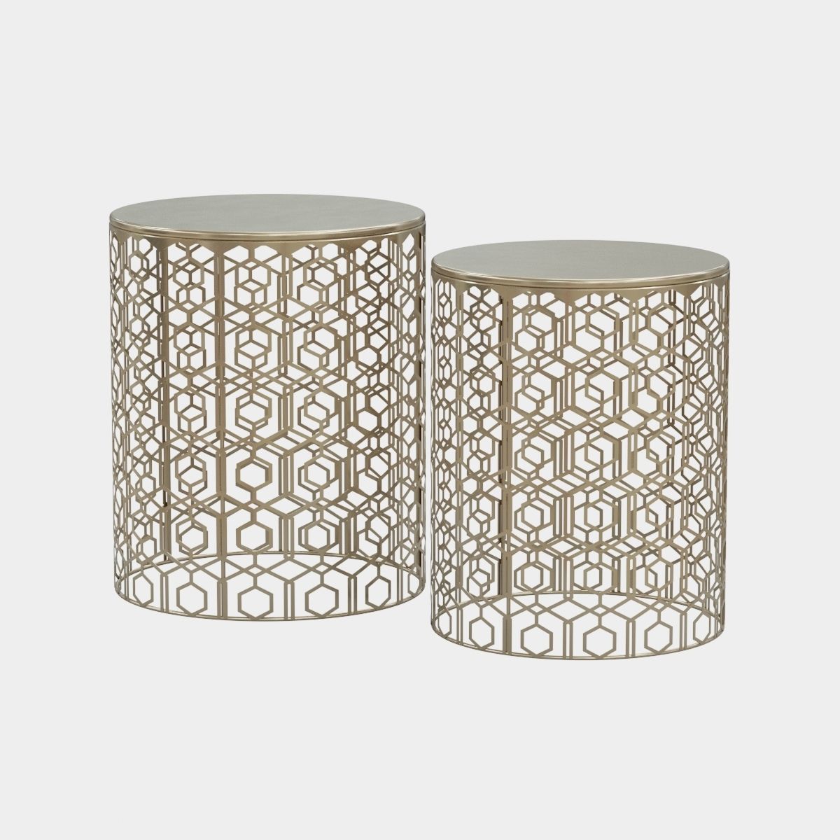 Adeco Decorative Nesting Round Side End Accent Coffee Table 3D model_11