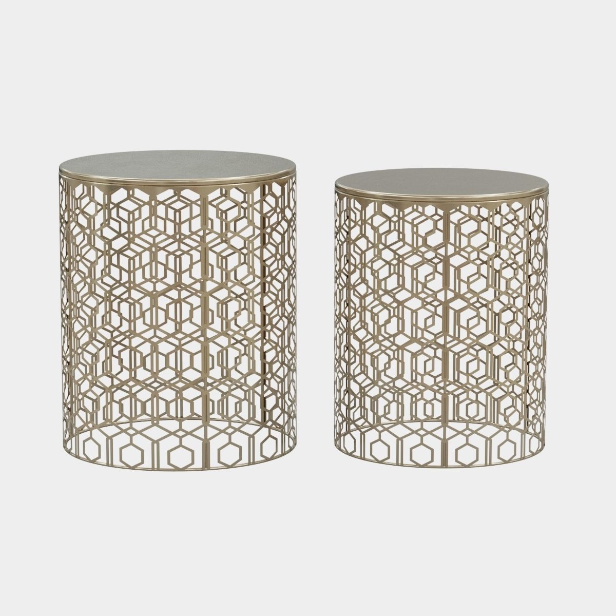 Adeco Decorative Nesting Round Side End Accent Coffee Table 3D model_12