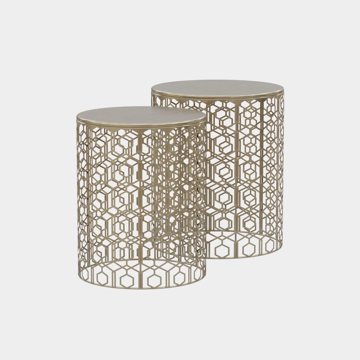 Adeco Decorative Nesting Round Side End Accent Coffee Table 3D model_8
