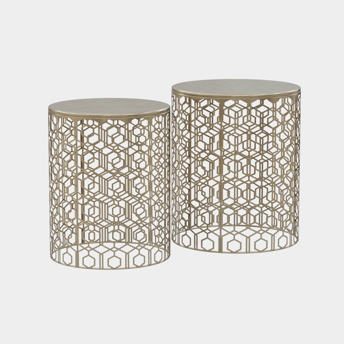 Adeco Decorative Nesting Round Side End Accent Coffee Table 3D model_7