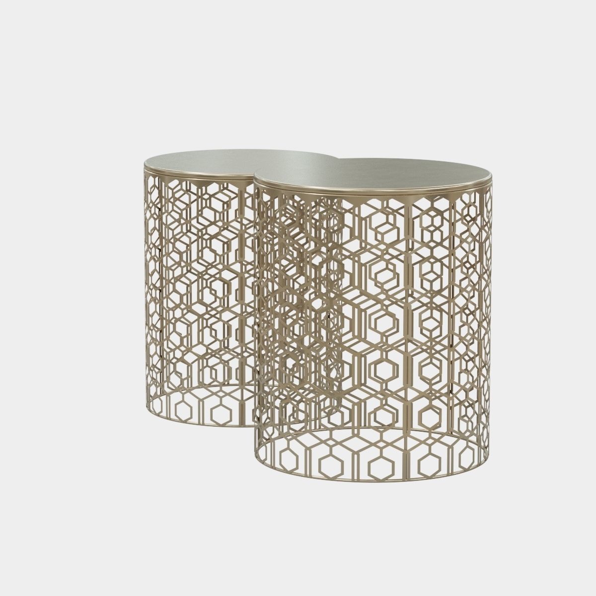 Adeco Decorative Nesting Round Side End Accent Coffee Table 3D model_5