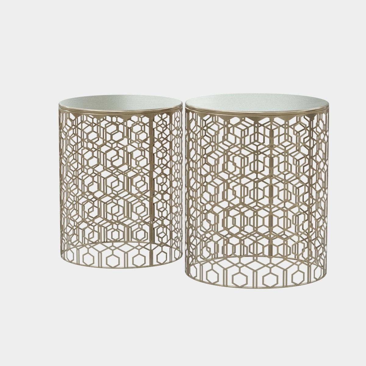 Adeco Decorative Nesting Round Side End Accent Coffee Table 3D model_6