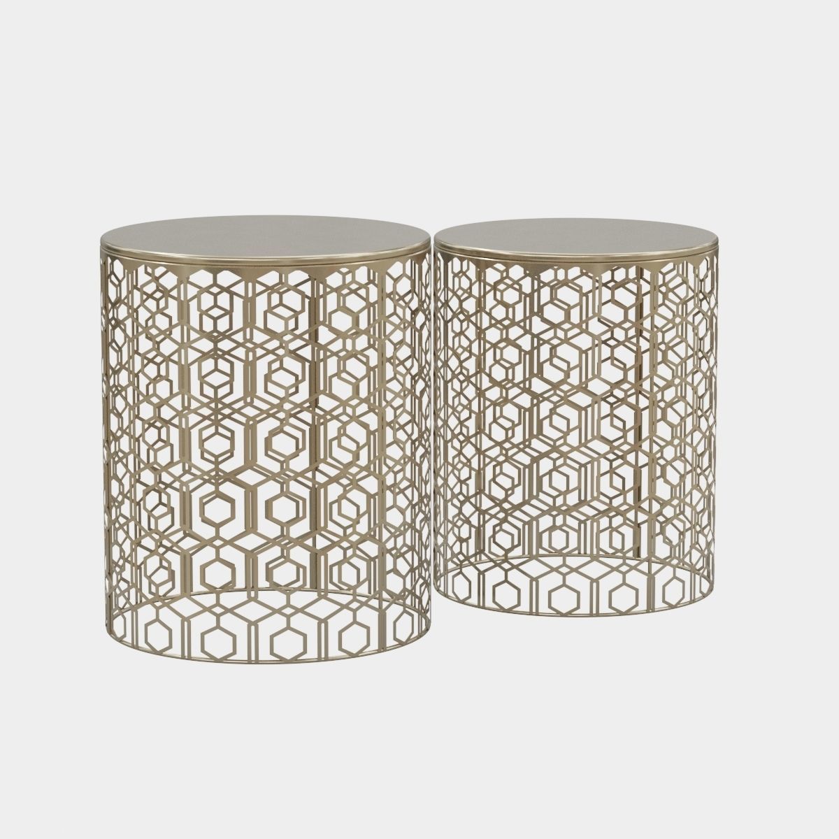 Adeco Decorative Nesting Round Side End Accent Coffee Table 3D model_13