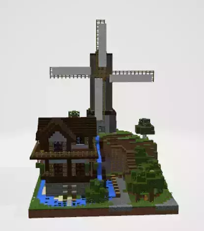 mills minecraft house with windmill