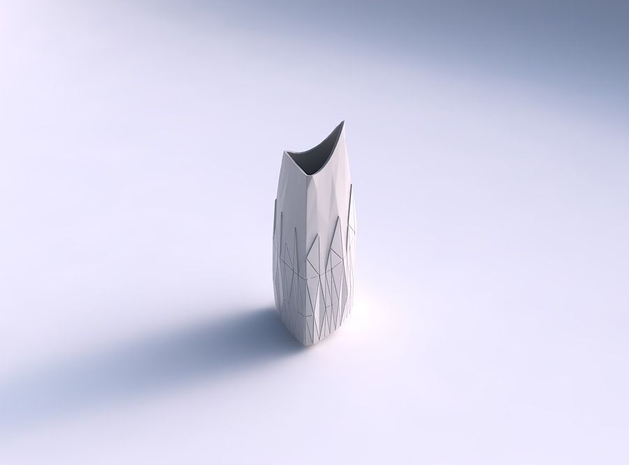Vase curved tipping triangle 2 with partial random triangle p... 3D print model
