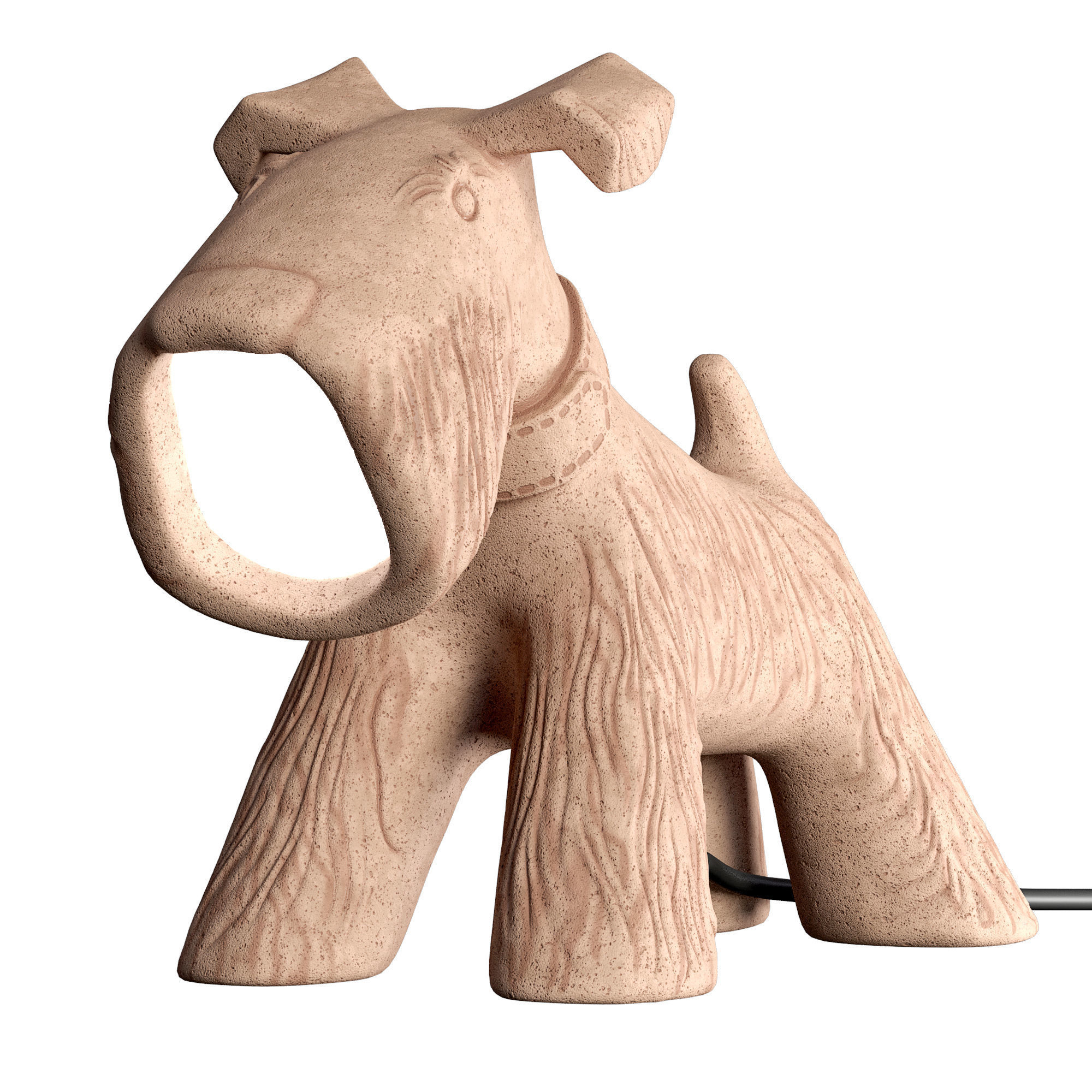 TOSCOT JULE CERAMIC DOGGY GARDEN LAMP 3D model_2