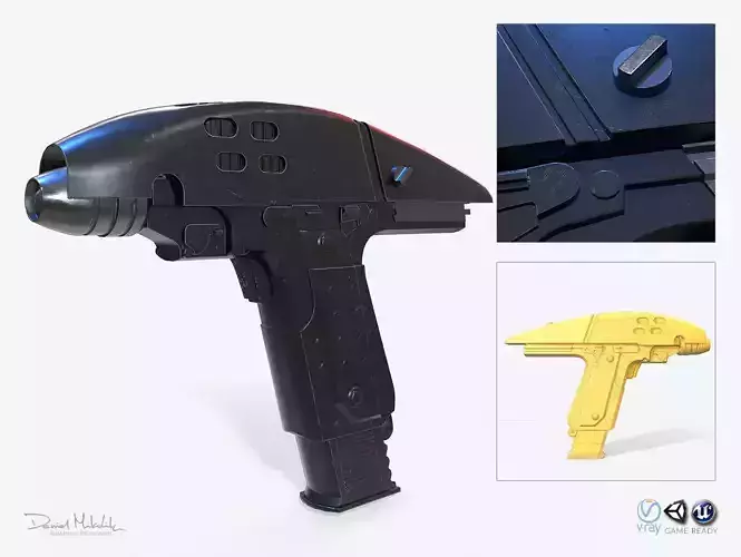 Phaser Gun Type 2 2287 Low-poly 3D model