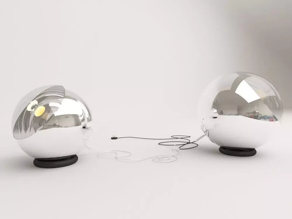 TOM DIXON MIRROR BALL FLOOR LIGHTS 3D model