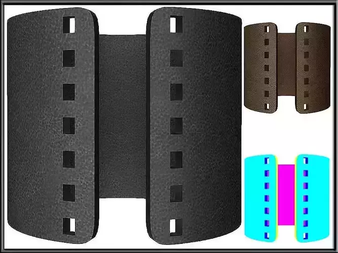 PERFORATED SQUARE HOLES LEATHER BRACELET