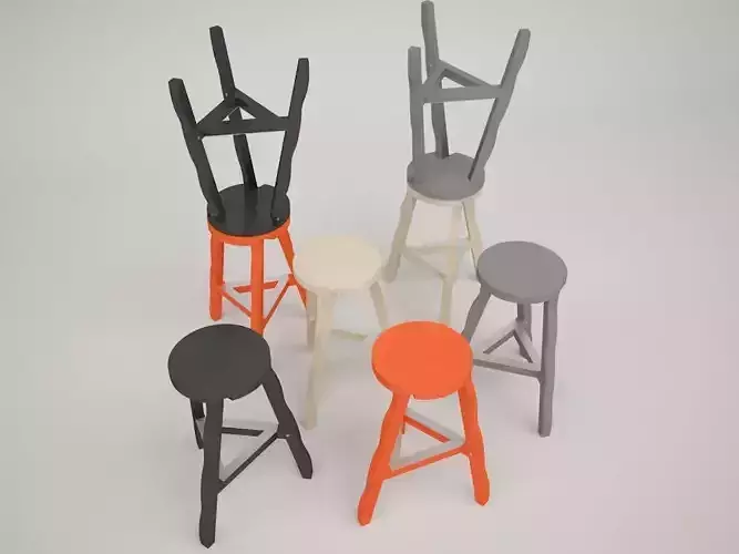 TOM DIXON OFFCUT STOOL 3D model