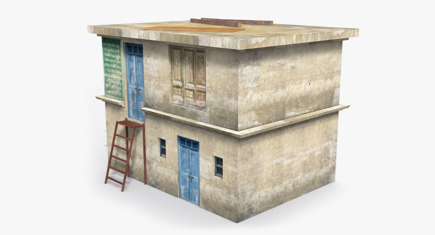 Arab Collection old building with tarp on roof _22