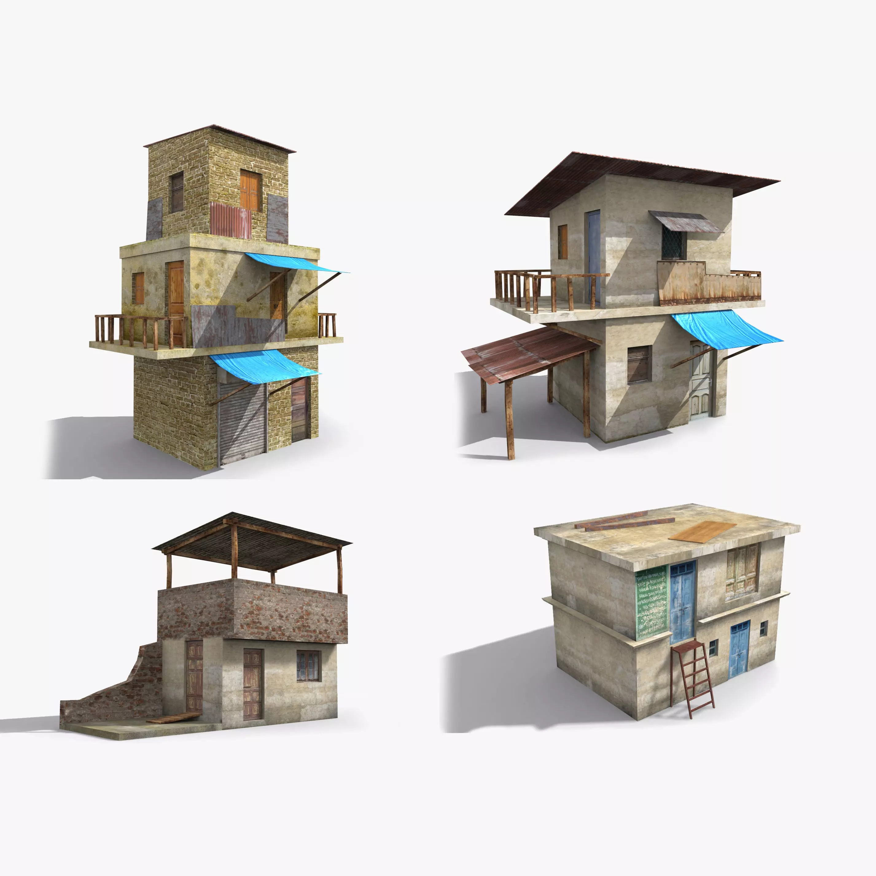 Arab Collection old building with tarp on roof _0