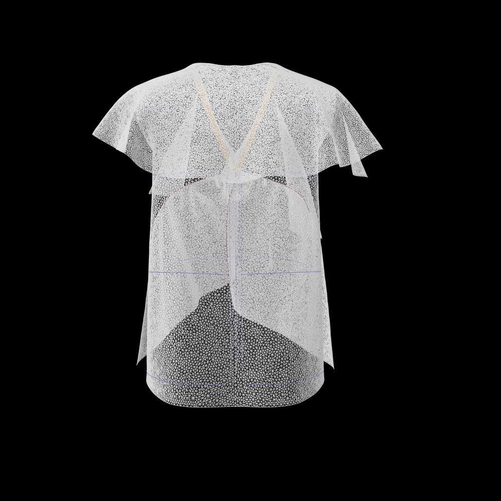 WOMEN TOP WITH RUFFLES MARVELOUS DESIGNER 3D model | CGTrader