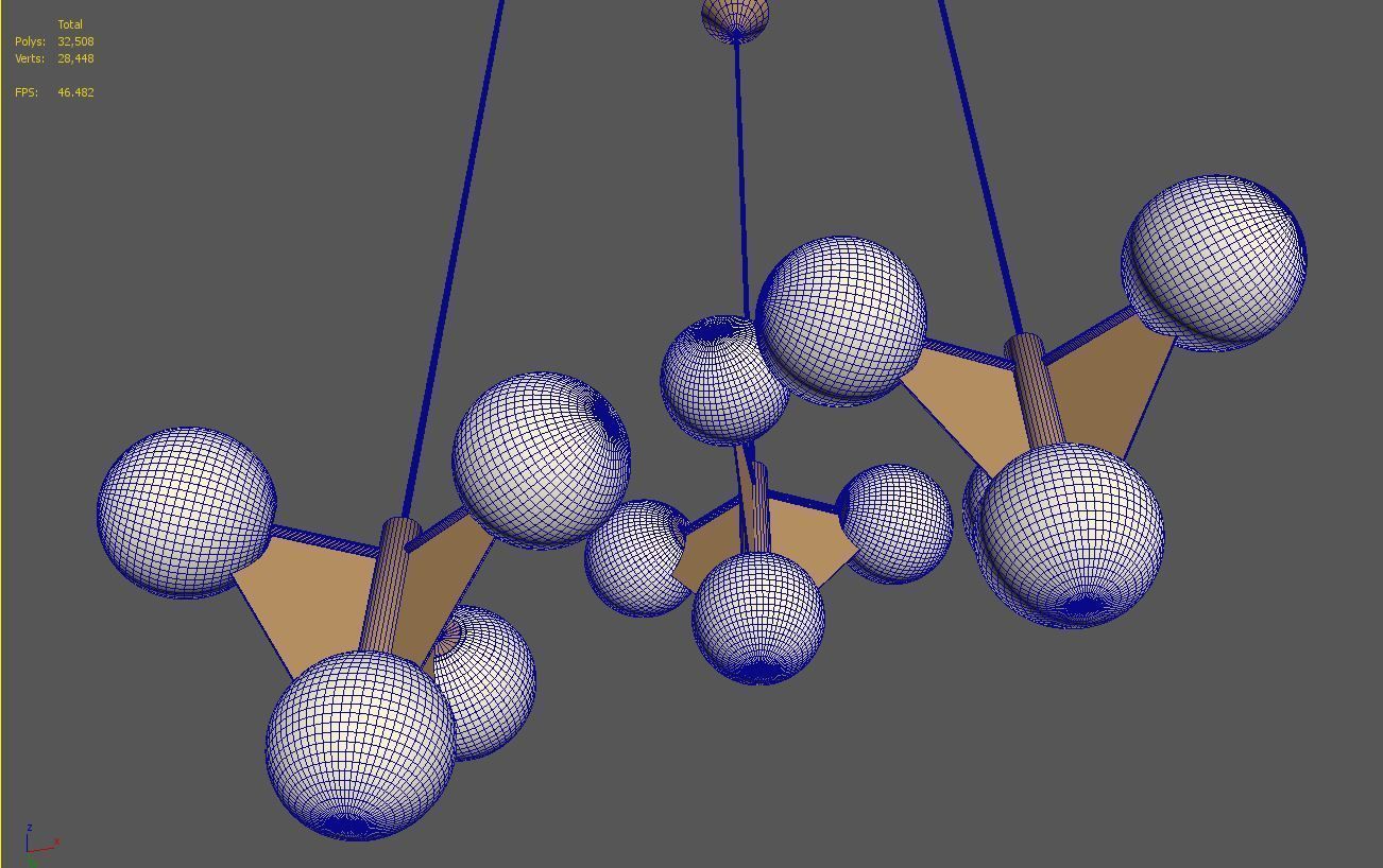 TOM DIXON PLANE SHORT CHANDELIERS 3D model_8