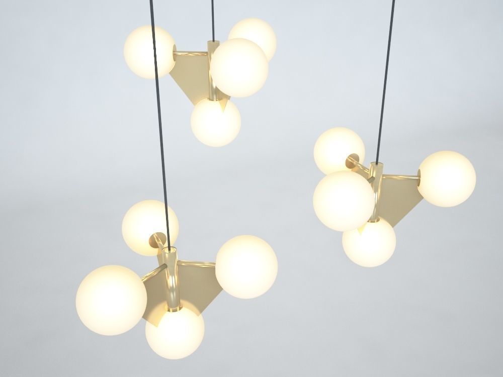 TOM DIXON PLANE SHORT CHANDELIERS 3D model_5