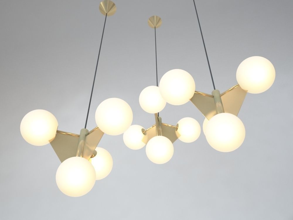 TOM DIXON PLANE SHORT CHANDELIERS 3D model_7
