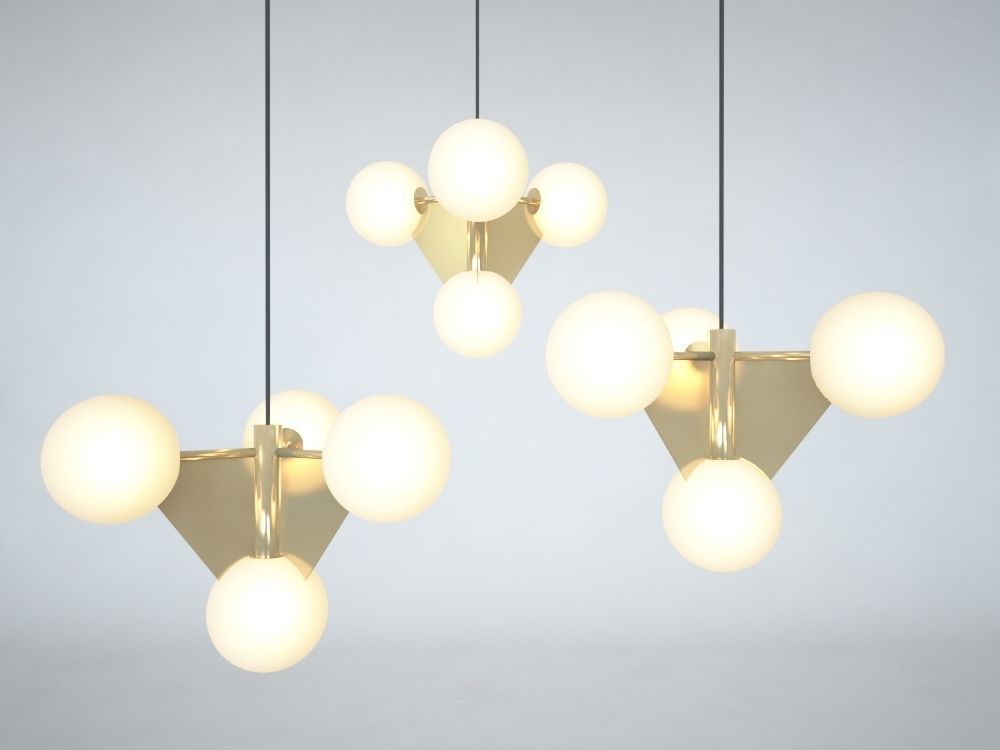 TOM DIXON PLANE SHORT CHANDELIERS 3D model_3