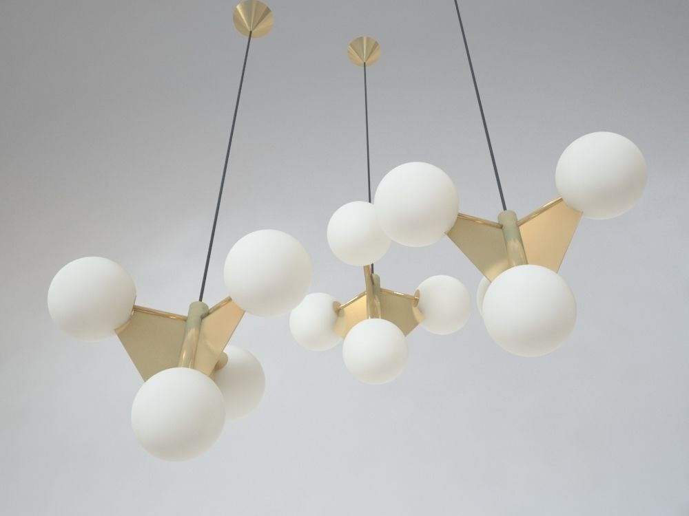TOM DIXON PLANE SHORT CHANDELIERS 3D model_6