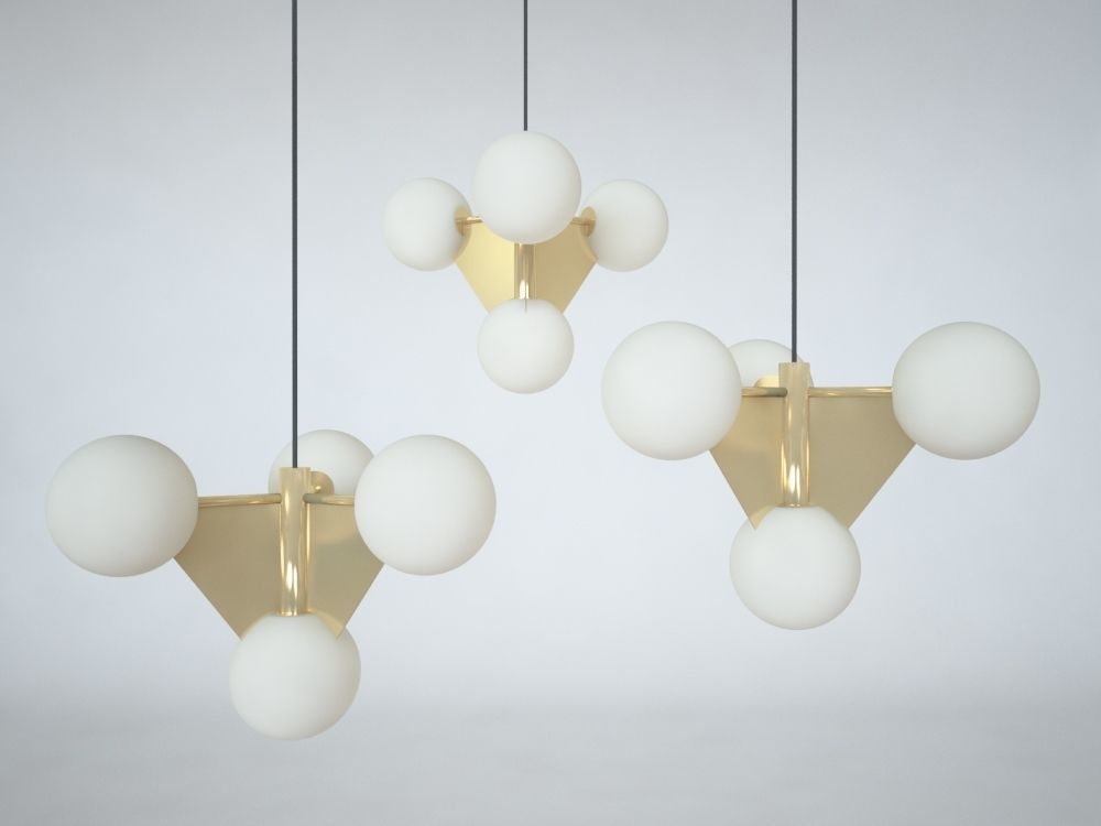 TOM DIXON PLANE SHORT CHANDELIERS 3D model_2