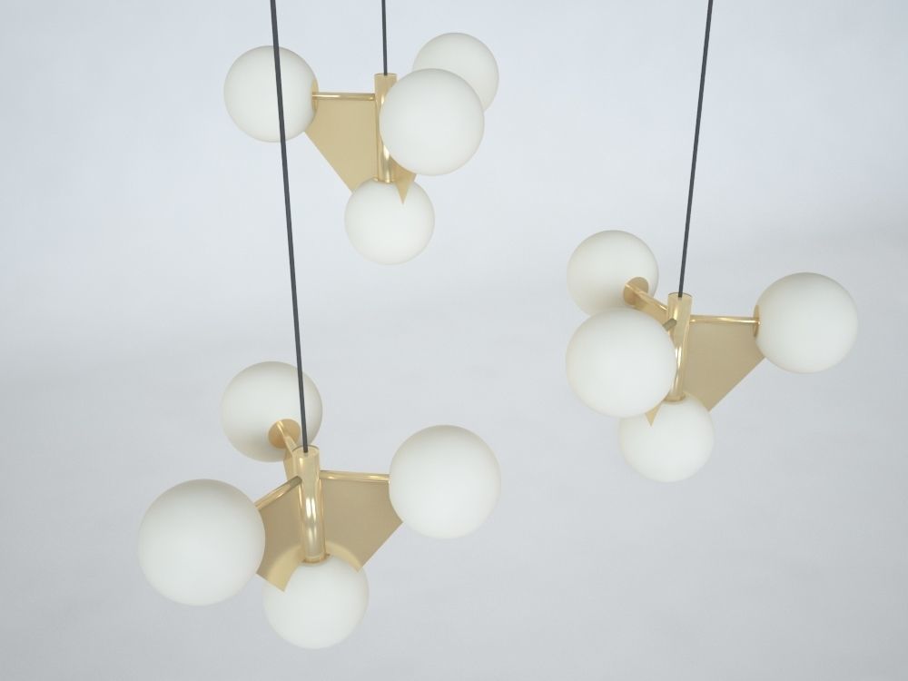 TOM DIXON PLANE SHORT CHANDELIERS 3D model_4