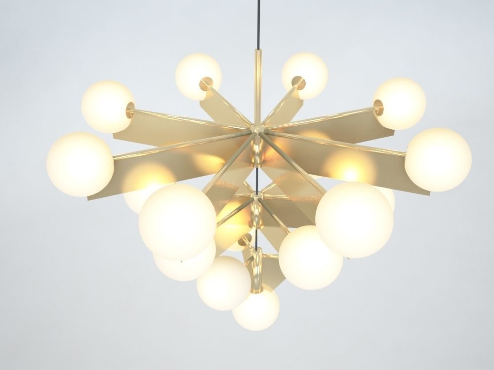 TOM DIXON PLANE TIERED CHANDLEIERS 3D model_5