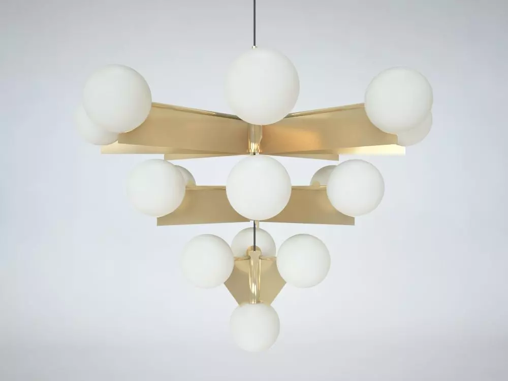 TOM DIXON PLANE TIERED CHANDLEIERS 3D model_0