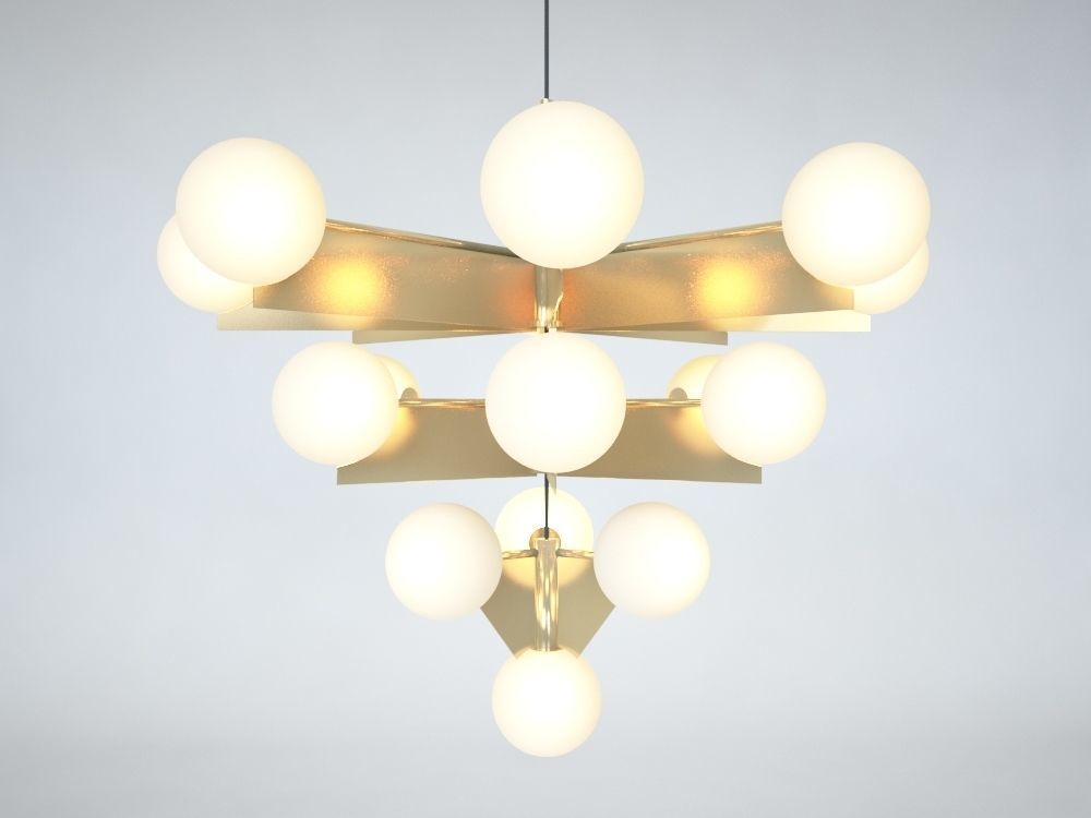 TOM DIXON PLANE TIERED CHANDLEIERS 3D model_1
