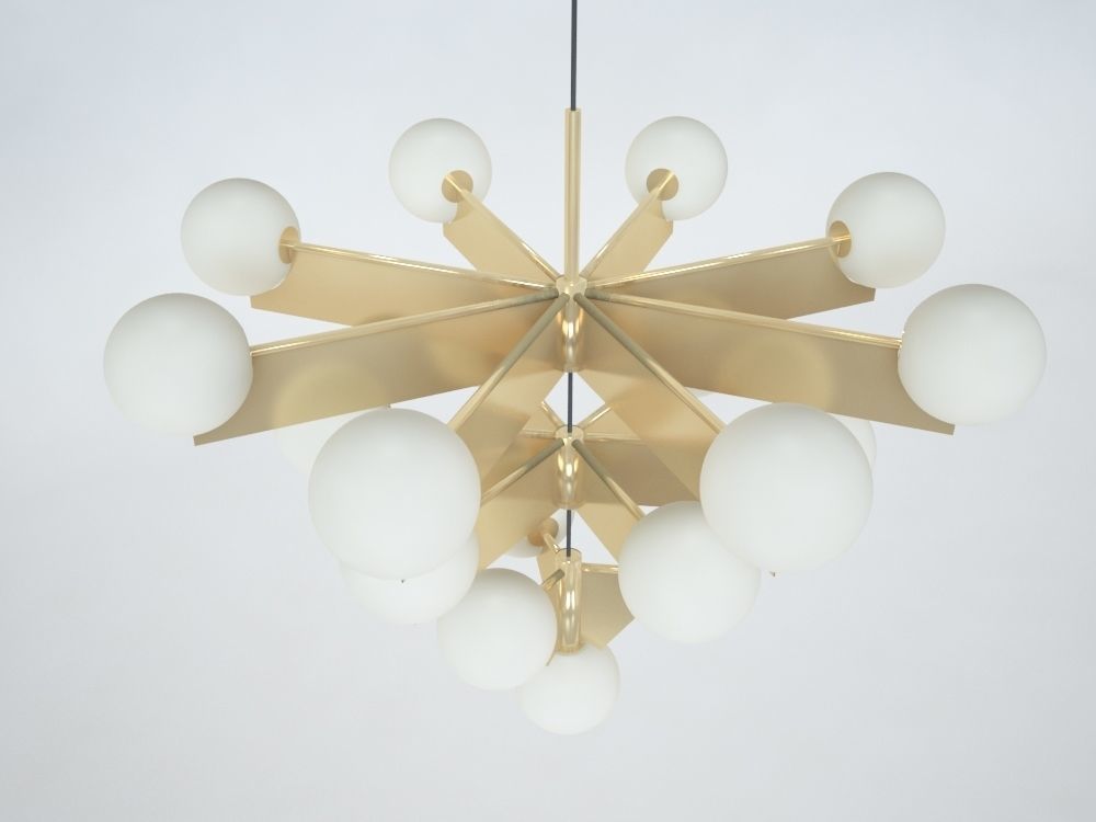 TOM DIXON PLANE TIERED CHANDLEIERS 3D model_4
