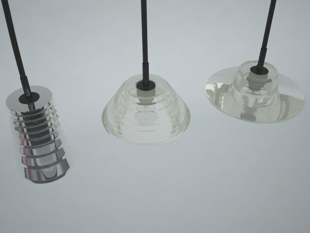 TOM DIXON GLASS PRESSED PENDANT LIGHTS 3D model_5