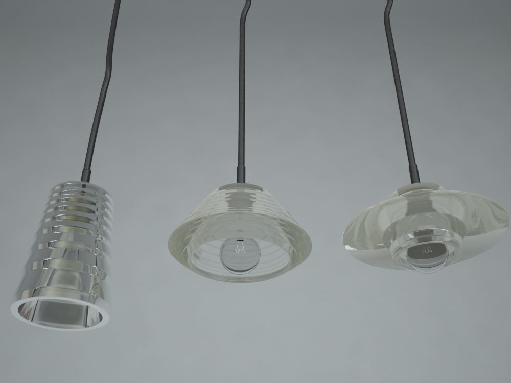 TOM DIXON GLASS PRESSED PENDANT LIGHTS 3D model_1
