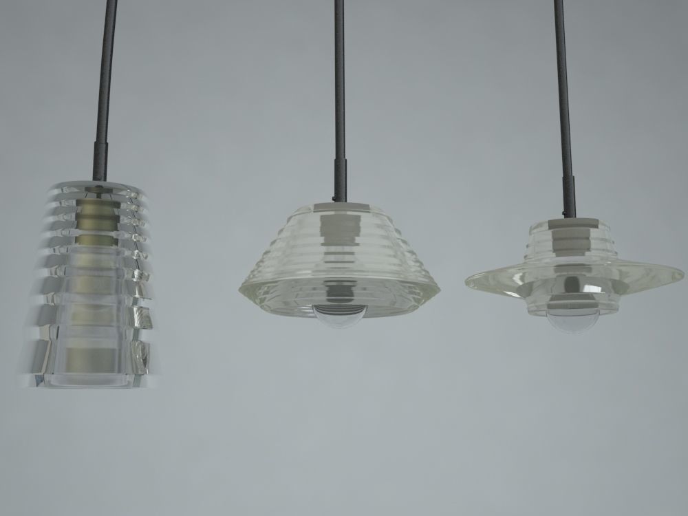 TOM DIXON GLASS PRESSED PENDANT LIGHTS 3D model_7