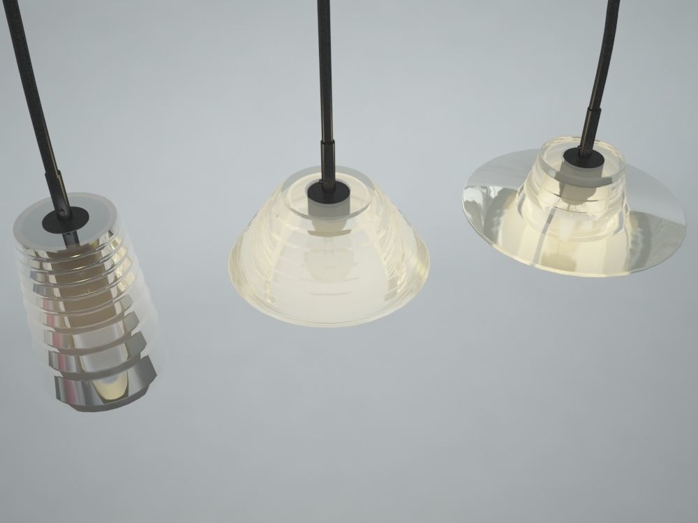 TOM DIXON GLASS PRESSED PENDANT LIGHTS 3D model_4