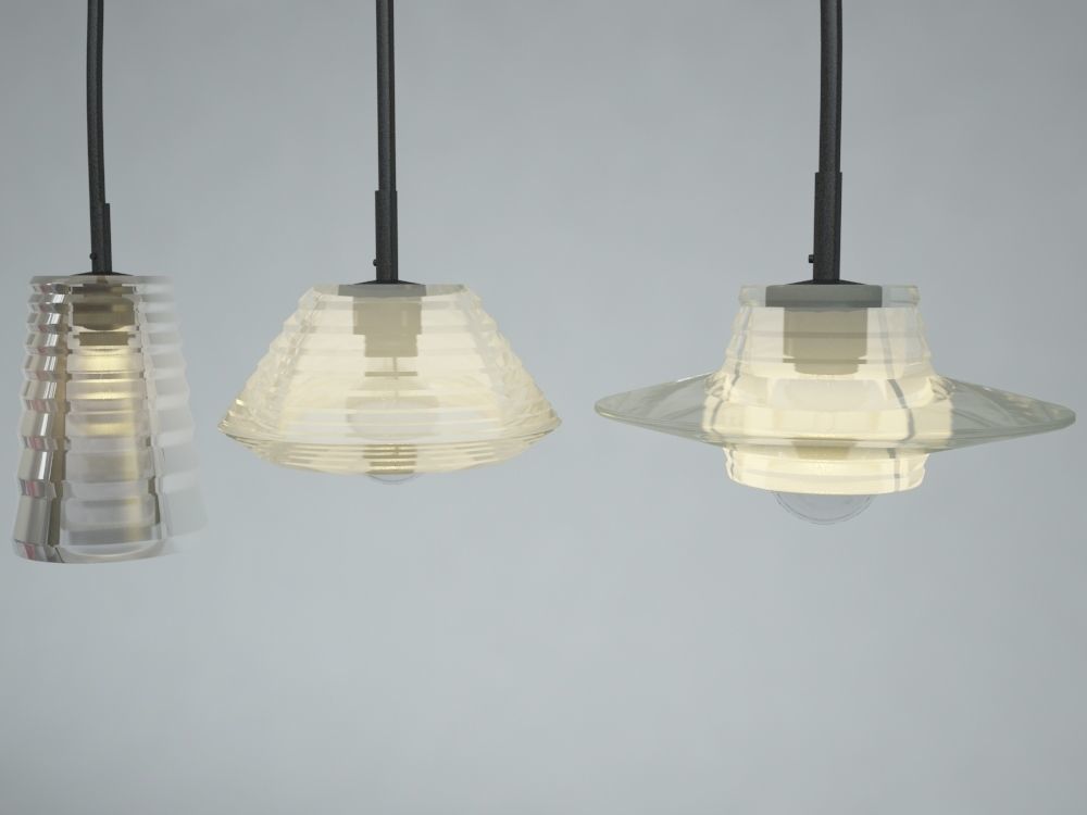 TOM DIXON GLASS PRESSED PENDANT LIGHTS 3D model_2