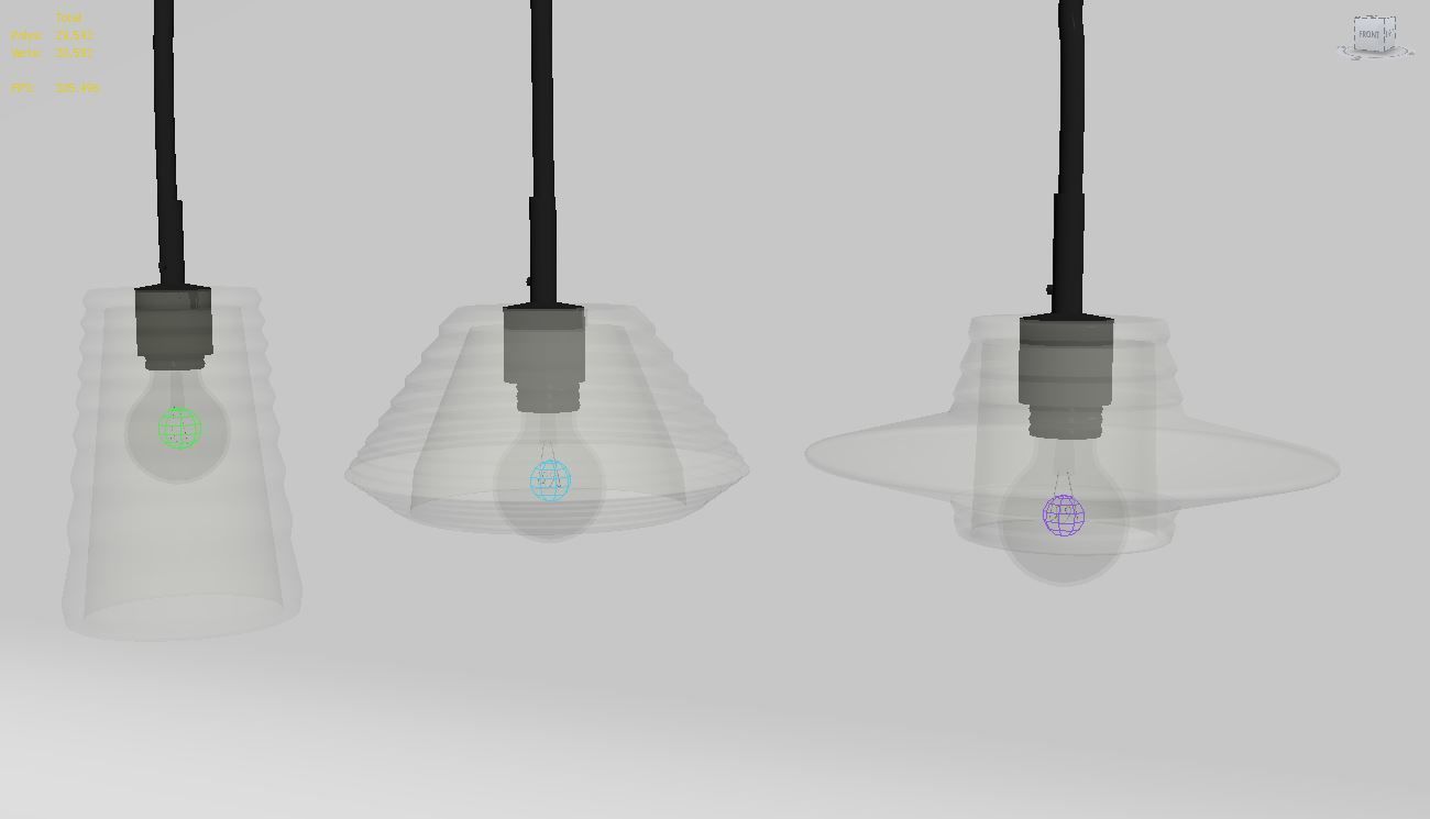 TOM DIXON GLASS PRESSED PENDANT LIGHTS 3D model_9