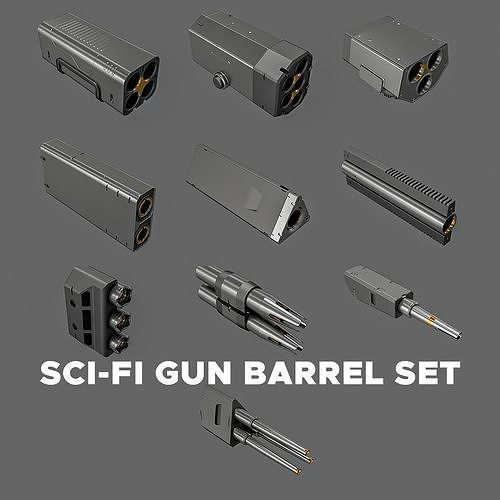 Sci-Fi Gun Barrel Set 3D model