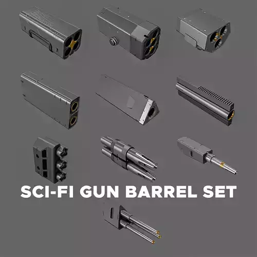 Sci-Fi Gun Barrel Set 3D model