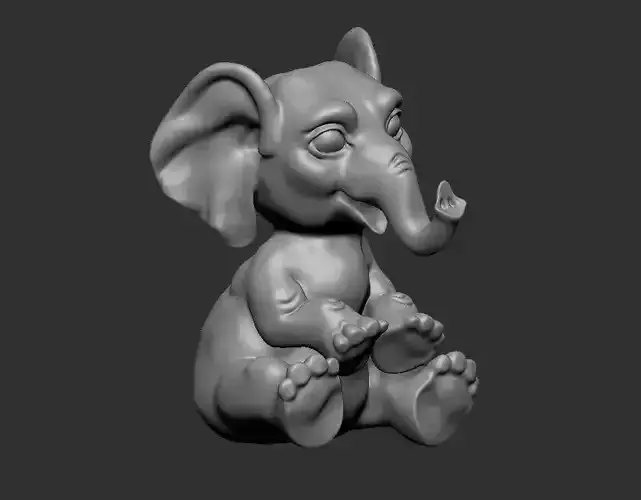 baby elephant 3D print model