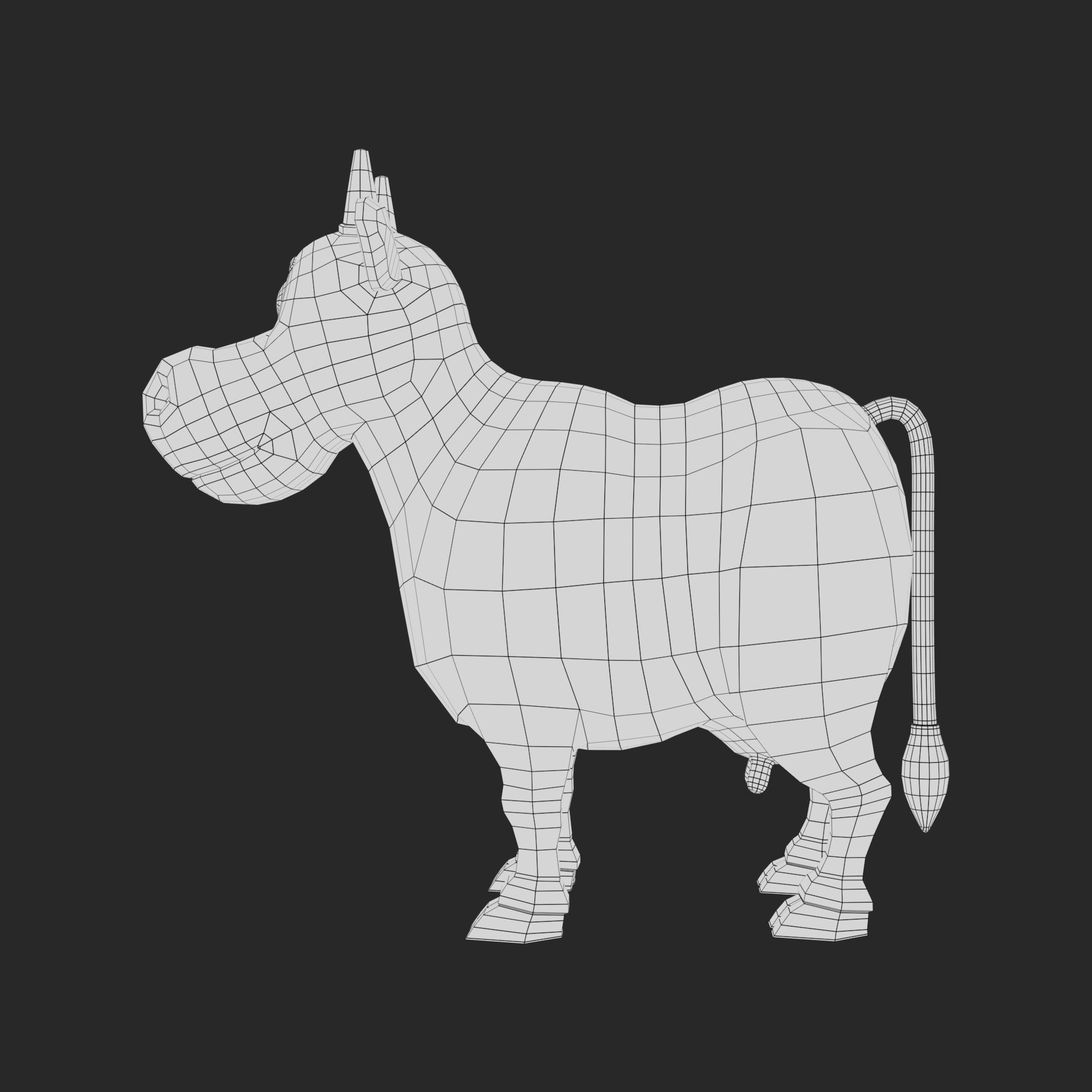 Cartoon Cow V2 Low-poly 3D model_17