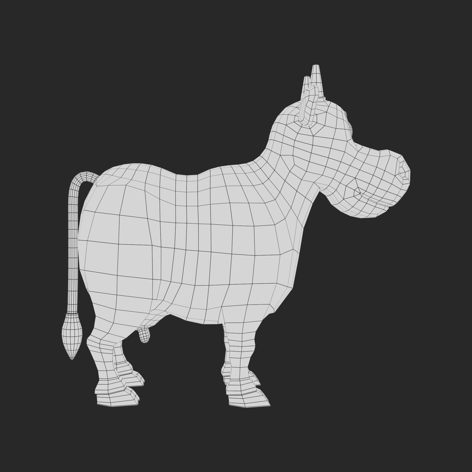 Cartoon Cow V2 Low-poly 3D model_13
