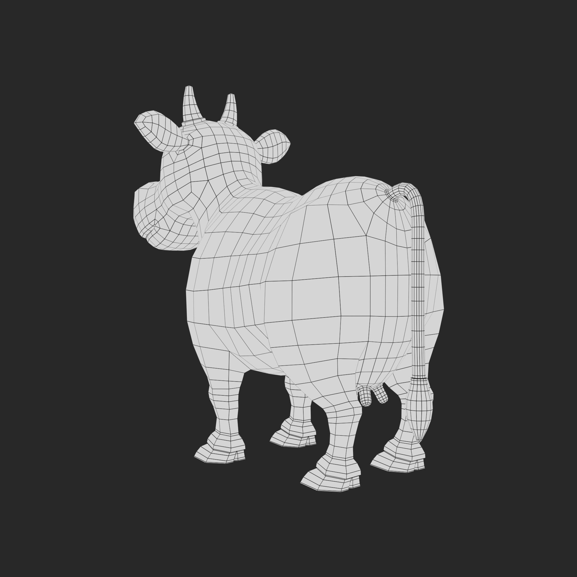 Cartoon Cow V2 Low-poly 3D model_16