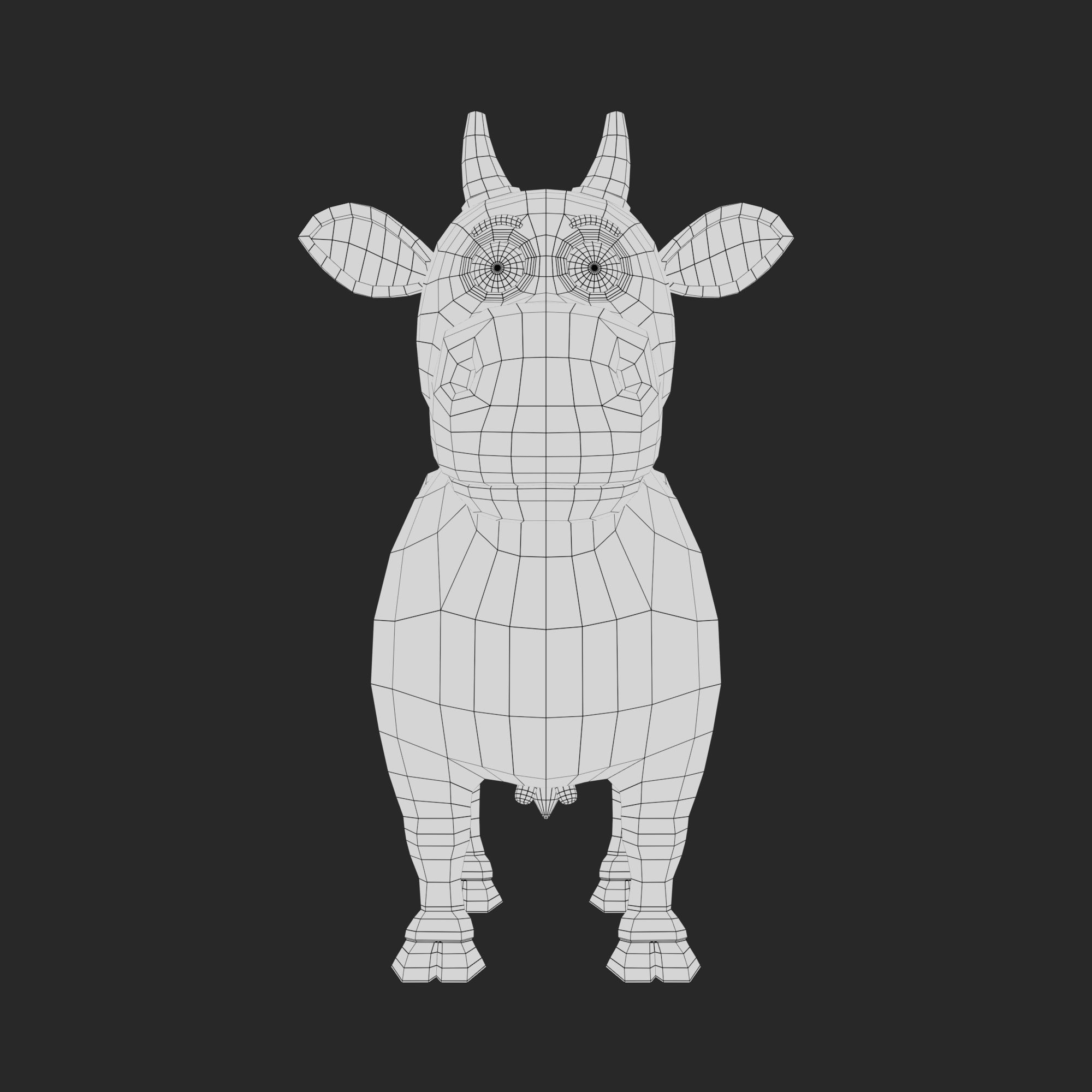 Cartoon Cow V2 Low-poly 3D model_11