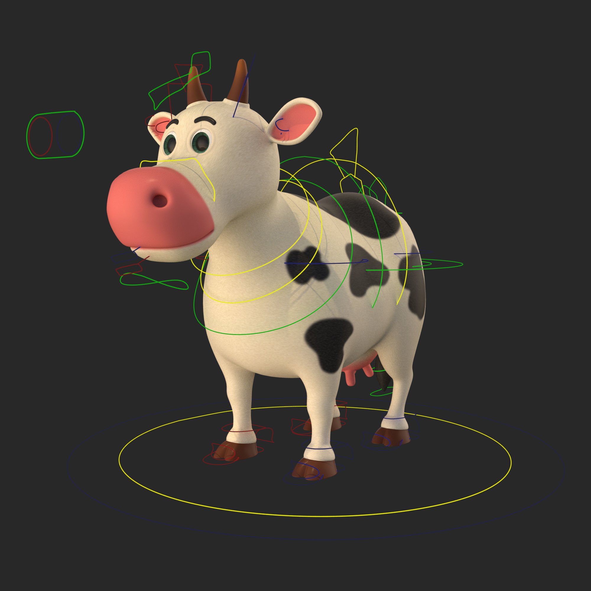 Cartoon Cow V2 Low-poly 3D model_10