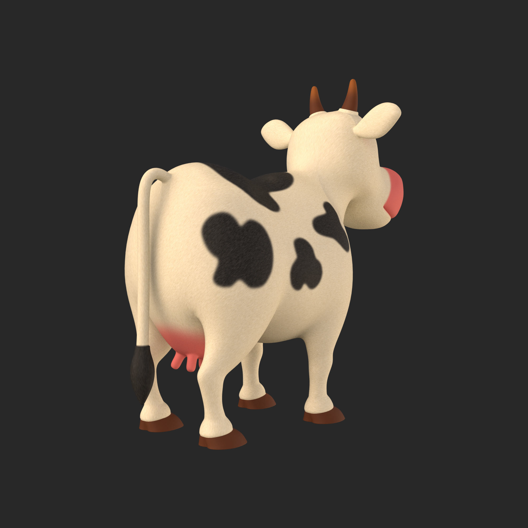 Cartoon Cow V2 Low-poly 3D model_5