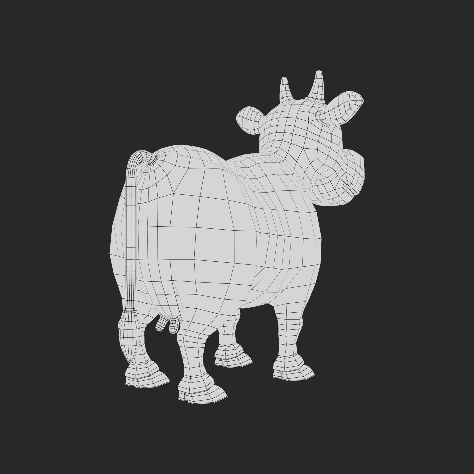 Cartoon Cow V2 Low-poly 3D model_14