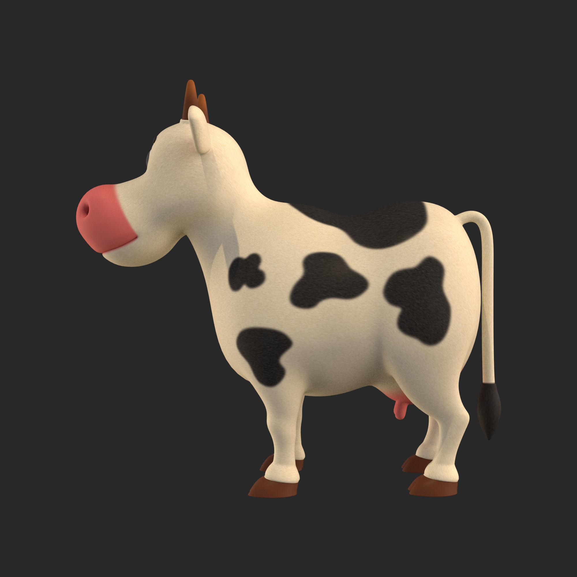 Cartoon Cow V2 Low-poly 3D model_8