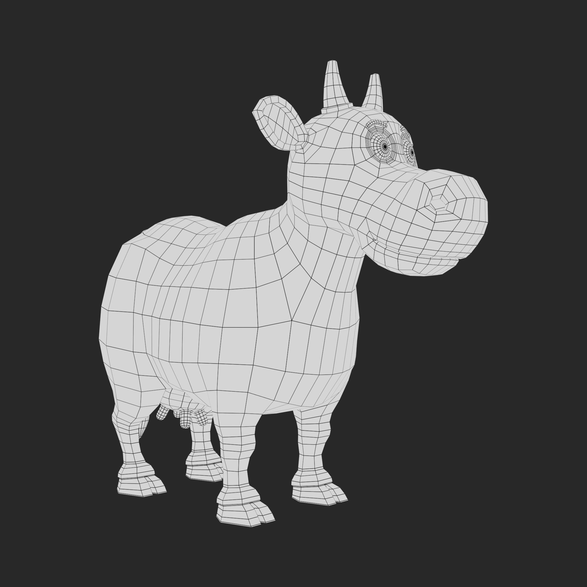 Cartoon Cow V2 Low-poly 3D model_12